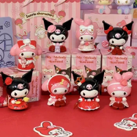 Sanrio Kuromi My Melody Action Figure Rose And Earl Series Anime Figurines Collection Pvc Model Dolls Children Toys Gift Decor