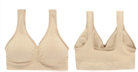 DFtop●HOTผู้หญิงไร้สาย Genie Bra ไม่มีรอยต่อ Push Up Bra Plus ขนาดชุดชั้นในไร้สาย Bra สีดำ/สีขาว/Nud