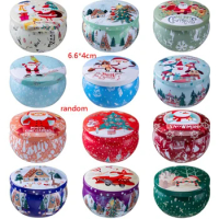 Christmas Scented Candle Tin Jar Portable Travel Soy wax Plant Gift Box