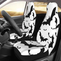 Black Bat Car Seat Cover for Men Women Halloween Front Seat Protector Breathable Stretchy Front Seat Covers for Truck SUV Van