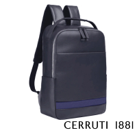 【Cerruti 1881】義大利頂級小牛皮後背包 CEZA05889M(深藍色)