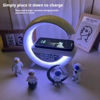 Multifunctional Wireless Charging Bluetooth Speaker BT3401/2301, Timer Alarm Clock, Bedside Ambient