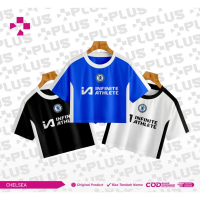 เสื้อครอปสเวตเตอร์ผ้าเจอร์ซีย์ ไดรฟิต พิมพ์ลายเต็ม สำหรับ Chelsea FC ทุกขนาด สีน้ำเงิน ขาว ดำ
