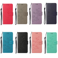 3D Lotus Butterfly Wallet Leather Case For Nokia G60 G21 G11 X20 X10 Nokia G20 G10 Nokia 5.4 Nokia 3.4 Flip Holder Stand Cover