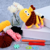 KRABALL Crochet Flower Kit for Beginners With Video Tutorial Cotton  Knitting Yarn Thread Needles Hooks DIY