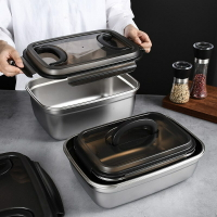 楓林宜居 大號商用盒子正方形不銹鋼保溫保鮮盒大容量超大密封盒食品級飯盒