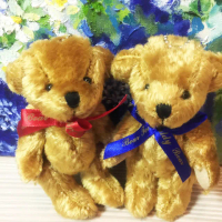 【TEDDY HOUSE泰迪熊】泰迪熊玩具玩偶公仔絨毛限量紀念安格拉羊毛泰迪熊情侶對熊吊飾(正版泰迪熊手腳可動)