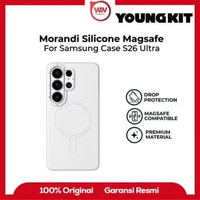 Youngkit Morandi Sillicone Case For Samsung S26 Ultra - Magsafe Casing White