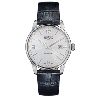 DAVOSA Gentlemen 現代經典紳士系列套裝腕錶-白面/黑皮帶/40mm