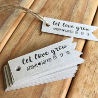 Custom text 30pcs Let Love Grow Wedding Favor Tags Succulent Plant Seeds Bridal Shower birthday baptism thank you gift lable