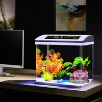 生態魚缸 魚缸水族箱客廳小型桌面創意玻璃免換水生態迷你自循環家用金魚缸 MKS 卡洛琳