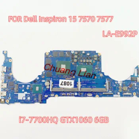 LA-E992P FOR Dell Inspiron 15 7570 7577 Laptop Motherboard with i5-7300HQ i7-7700HQ GTX1060 6GB GPU DDR4 100% Fully tested