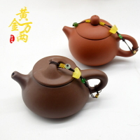 中國風紫砂壺茶壺繩手工編織高檔系壺繩配件元寶茶道防摔黃金萬兩居家擺件 開運擺件 開運擺飾