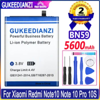 GUKEEDIANZI BN59 5600mAh Replacement Battery For Redmi Note10 Note 10 Note 10 Pro 10S Note10 pro Global + Free Tools