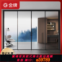 【台灣公司 可打統編】金牌木門廚房門陽臺推拉門極簡窄邊隱形隔音鋁合金玻璃移門折疊門