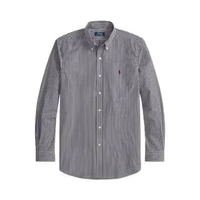 Polo Ralph Lauren Striped Stretch Poplin Custom Fit Shirt Newport Navy White M Blue