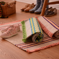時尚可愛編織地墊 民族風廚房浴室衛生間防滑地毯 防滑墊