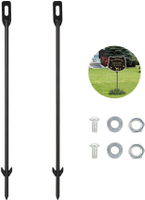 Stakes for Yard SignsPlant Stakes for Ground Yard Lawn 16.5" Long 0.3 Inch Thickness Metal Black Sta