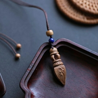 印度邁索爾老山檀香金剛杵掛件男女把件木質文玩鎖骨項鏈吊墜禮品