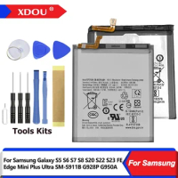 XDOU High Quality Battery For Samsung Galaxy S5 S6 S7 S8 S20 S22 S23 FE Edge Mini Plus Ultra SM-S911B G928P G950A + Kit Tools