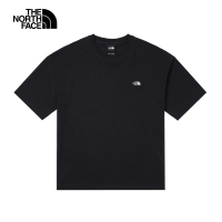 【The North Face】北面UE男款黑色重磅純棉舒適透氣休閒短袖T恤｜885RJK3
