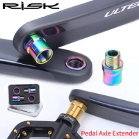 RISK Bicycle Pedal Extension Axis Extender Spacers Washer MTB Converter Mountain Road Bike Adapter Titanium Alloy Screw Ti Bolts