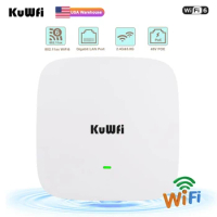 KuWFi Wifi Access Point 1800Mbps Wifi6 2.4G&amp;5.8G Dual Band Wifi Router Ceiling AP Router Gigabit WAN LAN Port 48V POE for Office