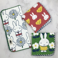 日本製 miffy 米菲兔 米飛兔 100%綿 滿版圖案 手帕｜小鶴日貨