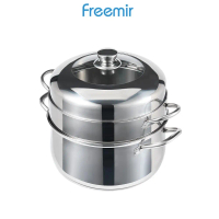 [BIG SALE] freemir Panci Kukus 2 Susun Stainless Steel Pengukus Nasi Serbaguna Lebih Tebal Perebus A