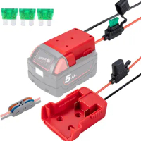 Battery Adapter With Fuse Built-In For Milwaukee Electrical Tools 18v To Dock Holder Conversion Connection Output Line