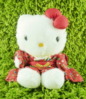 【震撼精品百貨】Hello Kitty 凱蒂貓~KITTY絨毛娃娃-日本和服裝扮-紅色