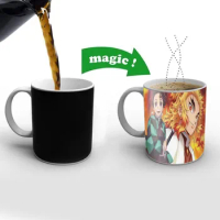 Anime Demon Slayer Nezuko Heat Sensitive Coffee Mug Cup Ceramic Magic Color Changing Tea Cups Gift