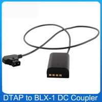 New DTAP D-TAP to BLX-1 Dummy Battery BLX1 for Olympus OM-1 OM1 Camera Straight Power Cable Built-in Voltage Regulator
