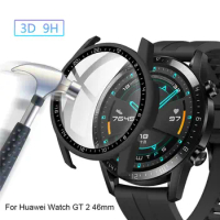 For Huawei Watch GT 2 46mm Dial Scale Protective Case PC Shell Tempered Glass Screen Protector Smart Watch Accessories