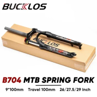 BUCKLOS MTB Suspension Fork 26/27.5/29inch Bicycle Mechanical Front Fork 9*100mm Quick Release Mountain Bike Fork Bicycle Parts