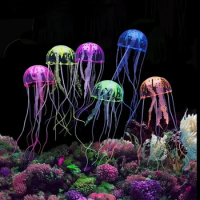 Artificial Swim Jellyfish Aquarium Decoration Fish Tank Underwater Live Plant Luminous Ornament Aquatic Landscape