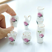 3 Pcs, Rose Vase , Dollhouse Mini Roman Colorful Vase Arrangement, Toy Vase, Vintage Home Decor, Chinese Style Ceramic Vase