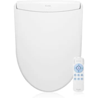 Swash Electric Bidet Toilet Seat With Oscillating Stainless Steel Nozzle, Night Light, Gentle Close Lid，Warm Air Dryer, Heated