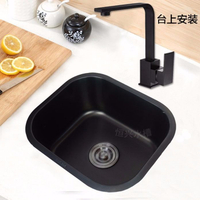 免運 不鏽鋼水槽 廚房洗菜盆 單槽水槽 洗碗池 家用洗碗槽 洗菜池 雙槽水槽 黑色納米吧臺迷你小水槽大單槽套餐304不銹鋼廚房陽臺水池洗菜盆特惠/開立發票 工廠現貨 特價j_125