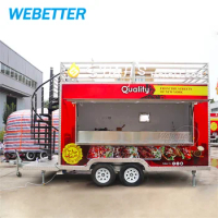 WEBETTER Street Mobile Double Decker Trailer Two Story Mobile Coffee Food Trailer Fast Food Truck for Sale