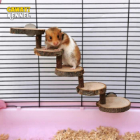 3/5 Steps Hamster Wooden Ladder for Small Animals Climbing Ladder Toys Pet Bird Parrot Stand Perches Stair Pet Cage D9076