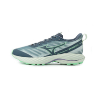 MIZUNO WAVE RIDER GORE-TEX 2 寬楦慢跑鞋 灰靛藍綠 J1GD248071 女鞋