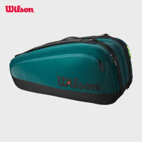 Wilson 2024 Blade Super Tour v9 9 Pack Tennis Bag Large Racquet Backpack Tennis Racket Bag Emerald Green With Thermoguard Lining