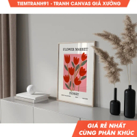 Tranh treo tường Flower Market Sydney, Botanical Wall Art,Floral Drawing Posters,Flower Market Poste