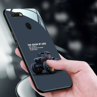 เคสโทรศัพท์กระจกนิรภัย ลายรถ เข้ากันได้กับ OPPO A7x และ F9 (F9 Pro)