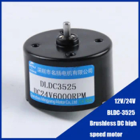 BLDC Brushless DC Motor 12V 24V High Speed Motor 5-Wire Without Brake 3525 Adjustable Speed For Automation Equipment