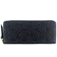 【Louis Vuitton 路易威登】Monogram LV花紋真皮拉鍊長夾(M60171/黑色)