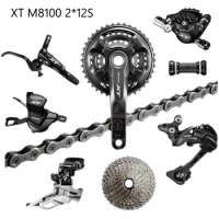 SHIMANO XT M8100 Groupset 24 Speed 26-36T 170MM Crankset Mountain Bike Groupset 2x12-Speed 45T 10-51T MT800 Compelete Groupset