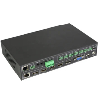 5x1 4K HDMI/VGA/DP/HDBASET Presentation Switcher/Scaler