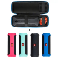 Newest 2 in 1 EVA Carry Zipper Storage Box Bag+ Silicone Case Cover For JBL Flip 4 flip4 Bluetooth Speaker For jbl flip 4 case